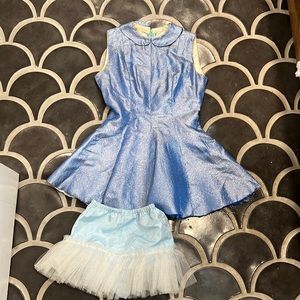 Vintage Metallic Mad Men style ice skater costume dress handmade Peter Pan